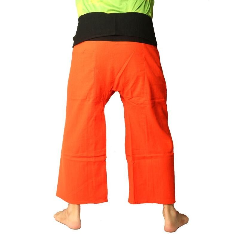 Thai Wickelhose - zweifarbig - orange schwarz Fairtrade