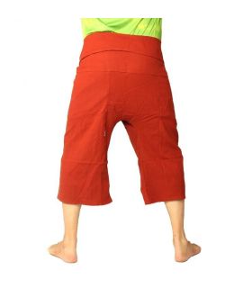 Short Thai Fisherman pants heavy cotton - dark orange