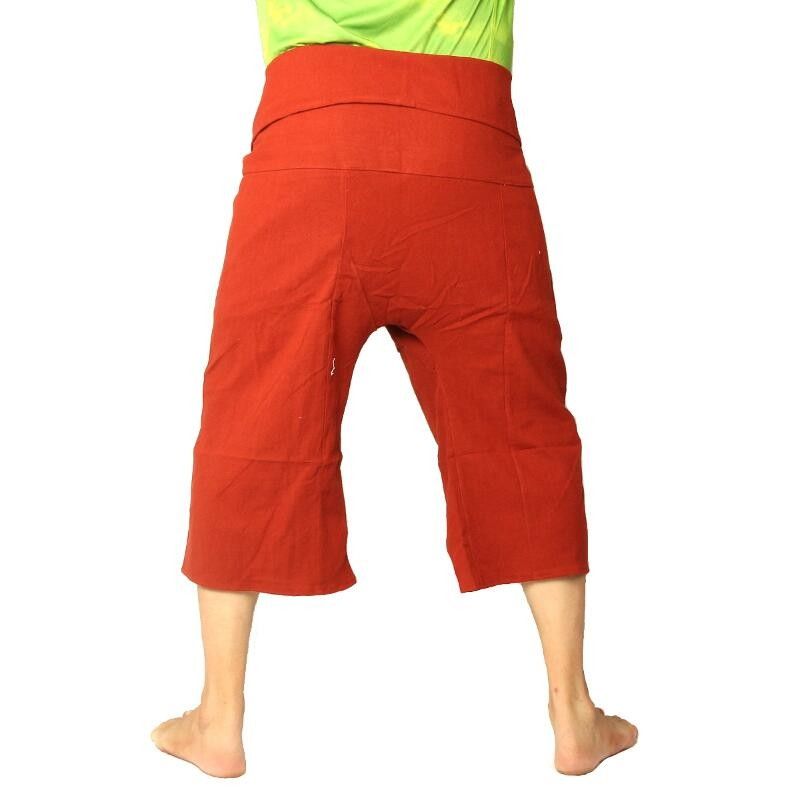 Short Thai Fisherman pants heavy cotton - dark orange