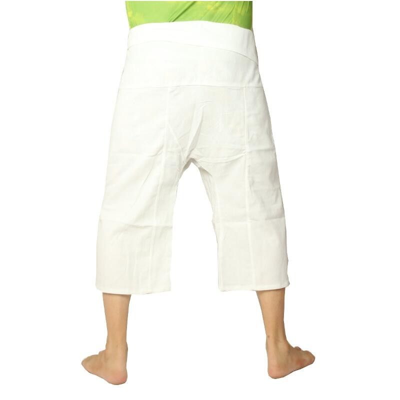 Short Thai Fisherman pants heavy cotton - white