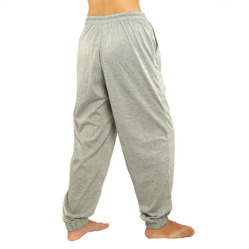 Chillerhose grau mit Seitentaschen Stretch Baumwolle