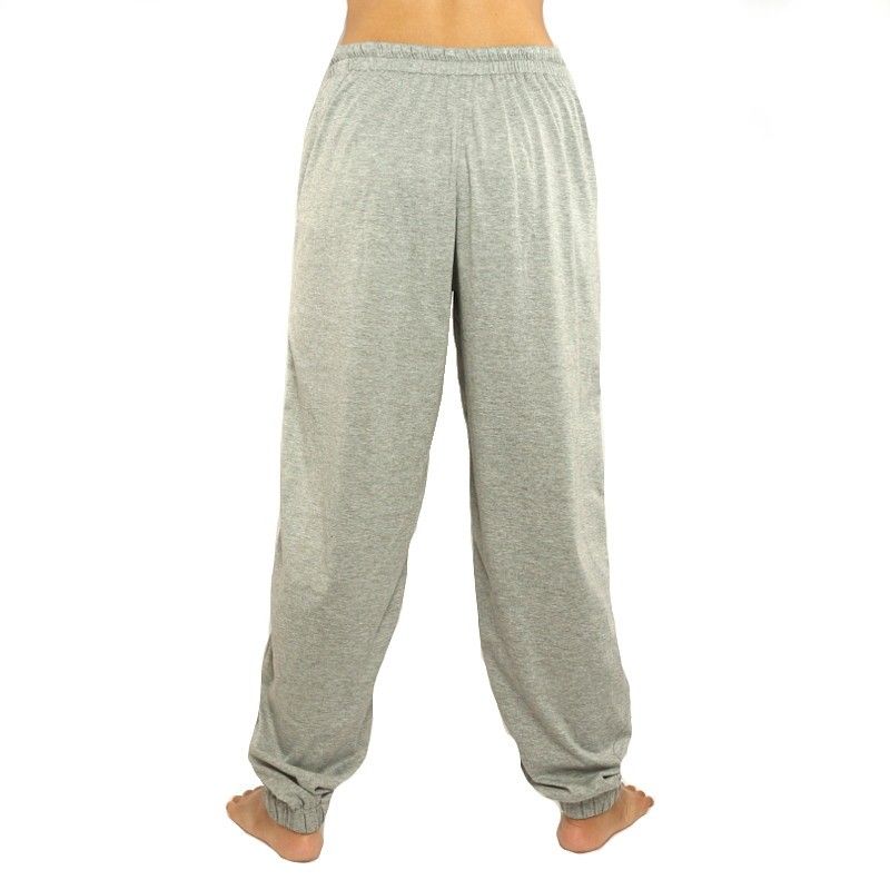 Chillerhose grau mit Seitentaschen Stretch Baumwolle
