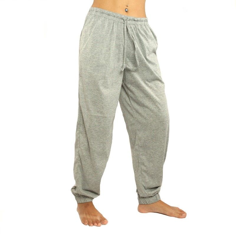 Chillerhose grau mit Seitentaschen Stretch Baumwolle