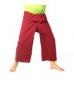 Pantalon de pêcheur thaïlandais en coton lourd - rouge Fairtrade