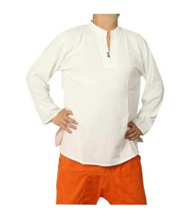 camisa de algodón tailandés blanco tamaño XXL de comercio justo