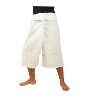 4.3 los pantalones cortos del pescador tailandés - Blanco - Algodón