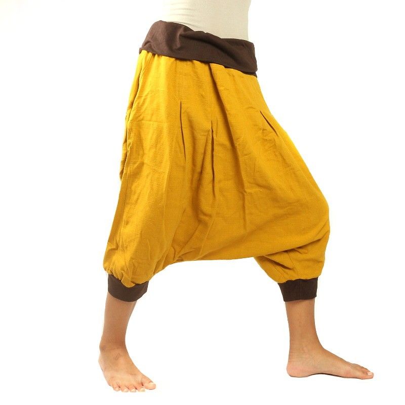 Bloomers women and men with 2 large pockets in the back ocher yellow brown
