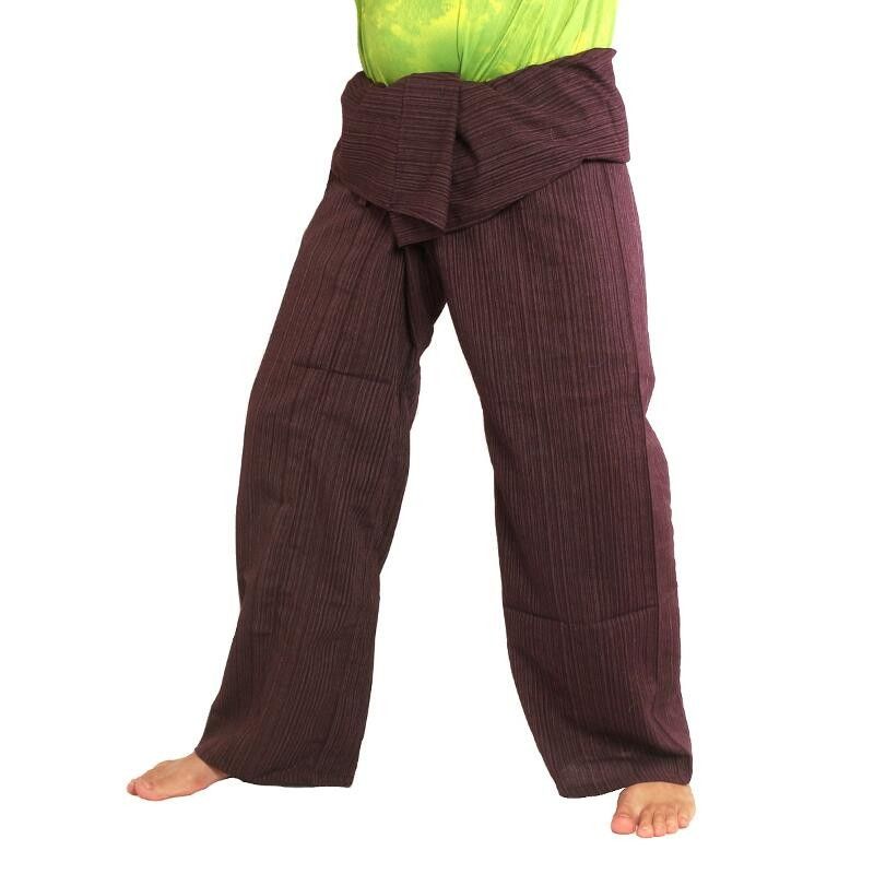 Pantalon de pêcheur thaïlandais Cottonmix extra long - rouge foncé