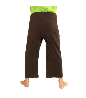 Pantalones de pescador tailandeses de algodón pesado - marrón oscuro Fairtrade