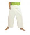 Pantalon de pêcheur thaïlandais en coton lourd - blanc Fairtrade
