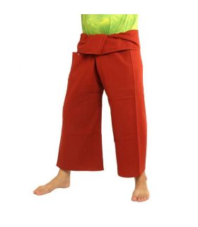 Thai fisherman pants from heavy cotton - red Fairtrade