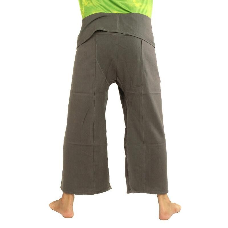Pantalon de pêcheur thaïlandais en coton lourd - anthracite