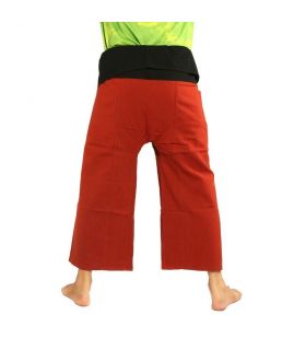 Thai Wrap Pants - bicolore rouge noir Fairtrade