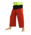 Pantalones Thai wrap - bicolor rojo negro Fairtrade