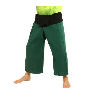 Thai Wrap Pants - bicolore - vert noir Fairtrade