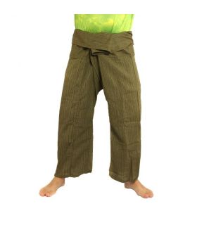 Pantalon pêcheur thaï - coton-mix - vert
