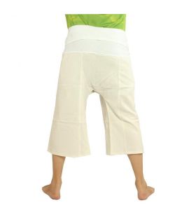 3/5 pantalon de pêcheur thaïlandais - deux couleurs - Coton