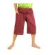 3/5 pantalones cortos de pescador tailandés - rojo oscuro - algodón