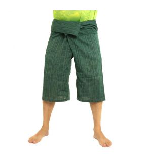 3/5 Pantalones de pescador estilo tailandés - verde - algodón