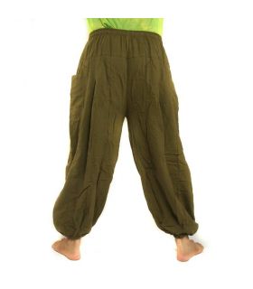 Om pantalon Goa imprimé floral vert olive