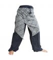 Thai pants with fabric appliqué
