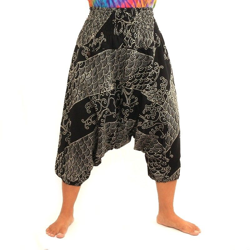 Bloomers with wave pattern black