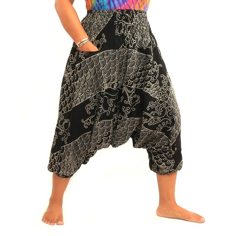 Bloomers with wave pattern black