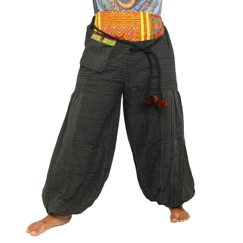 Thai pants cotton cotton mix - black