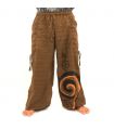 Harem pants for tying Spiral design in heavy cotton
