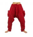 Harem pants - cotton - red
