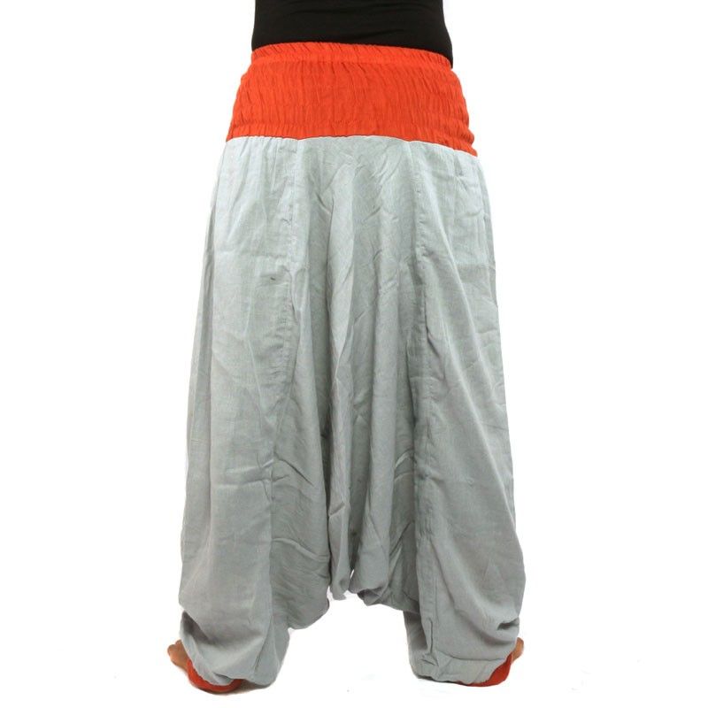harem pants grey red