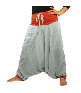 Aladinhose grau rot