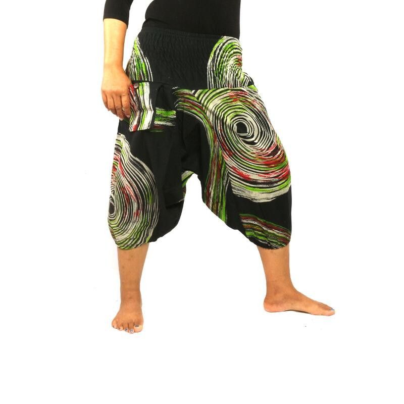 Aladinhose bedruckt schwarz Retro Design