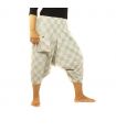 Aladinhose bedruckt schwarz Karo Muster