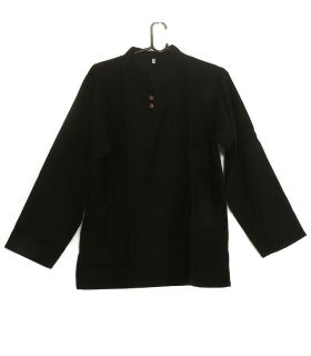Chemise thaïlandaise en coton fairtrade noir taille M