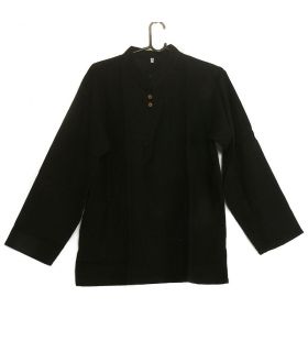Thai cotton shirt fairtrade black size M