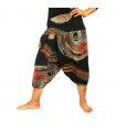 harem pants printed black semicircle pattern