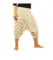 Aladinhose mit Karo Muster beige