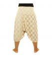 Aladinhose mit Karo Muster beige