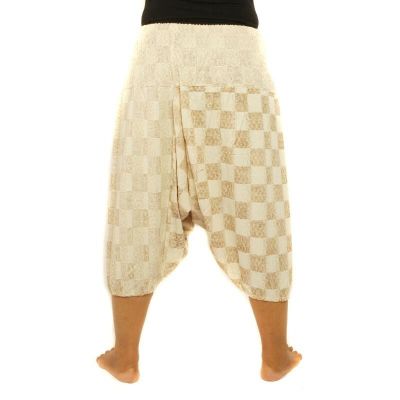 Aladinhose mit Karo Muster beige