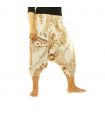 Harem pants with flower pattern beige