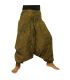 Harem pants jumpsuit viscose oriental wave pattern green