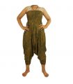 Haremshose Jumpsuit Viskose orientalisches Wellenmuster grün