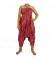 Haremshose Jumpsuit Viskose orientalisches Wellenmuster rot