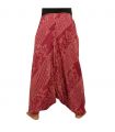 Haremshose Jumpsuit Viskose orientalisches Wellenmuster rot