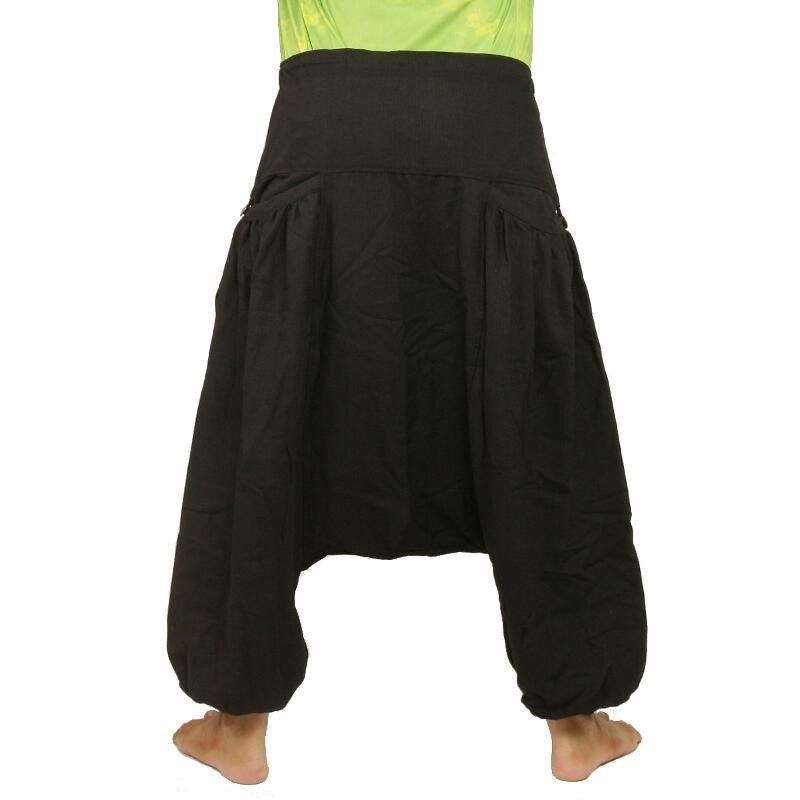 Aladdin pants with 2 deep side pockets, black