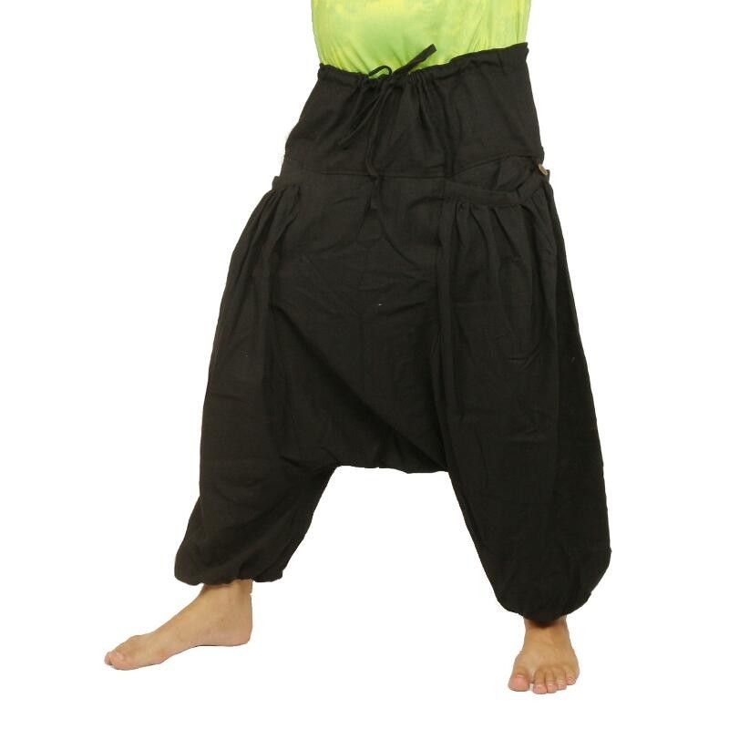 Aladdin pants with 2 deep side pockets, black