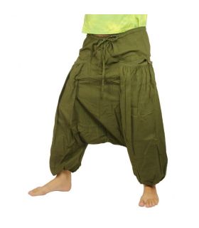 Pantalones Aladdin con 2 bolsillos laterales profundos, verde