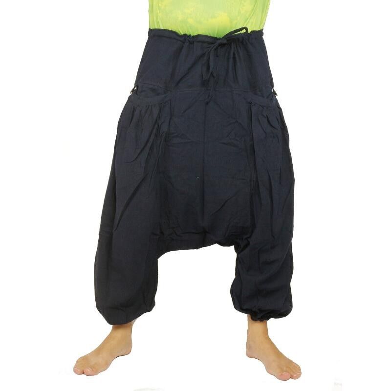 Aladdin pants with 2 deep side pockets, dark blue