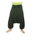 Harem pants with 2 deep side pockets, green